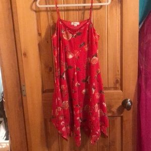 Red floral dress